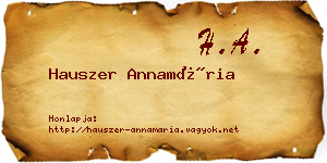 Hauszer Annamária névjegykártya